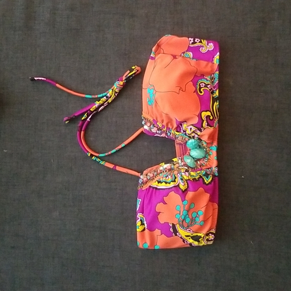 Victoria's Secret Boho Bandeau Beaded Bikini Top M